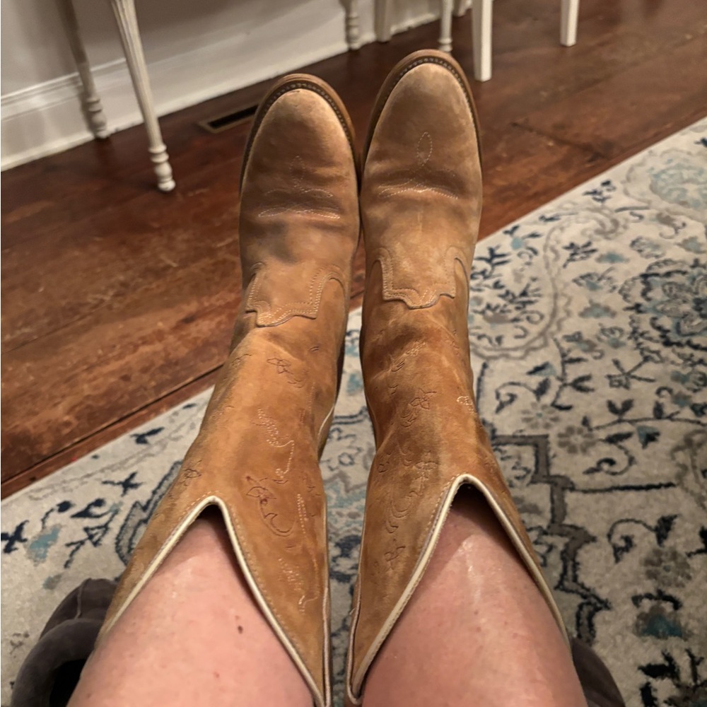Wolverine suede Cowboy boots, Western wear brown Size 8 - Picture 8 of 8